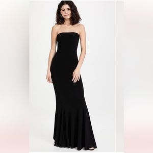 Black strapless fishtail gown